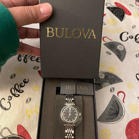 Bulova Silver Women's Watch with Black Dial - Picture 3 of 8